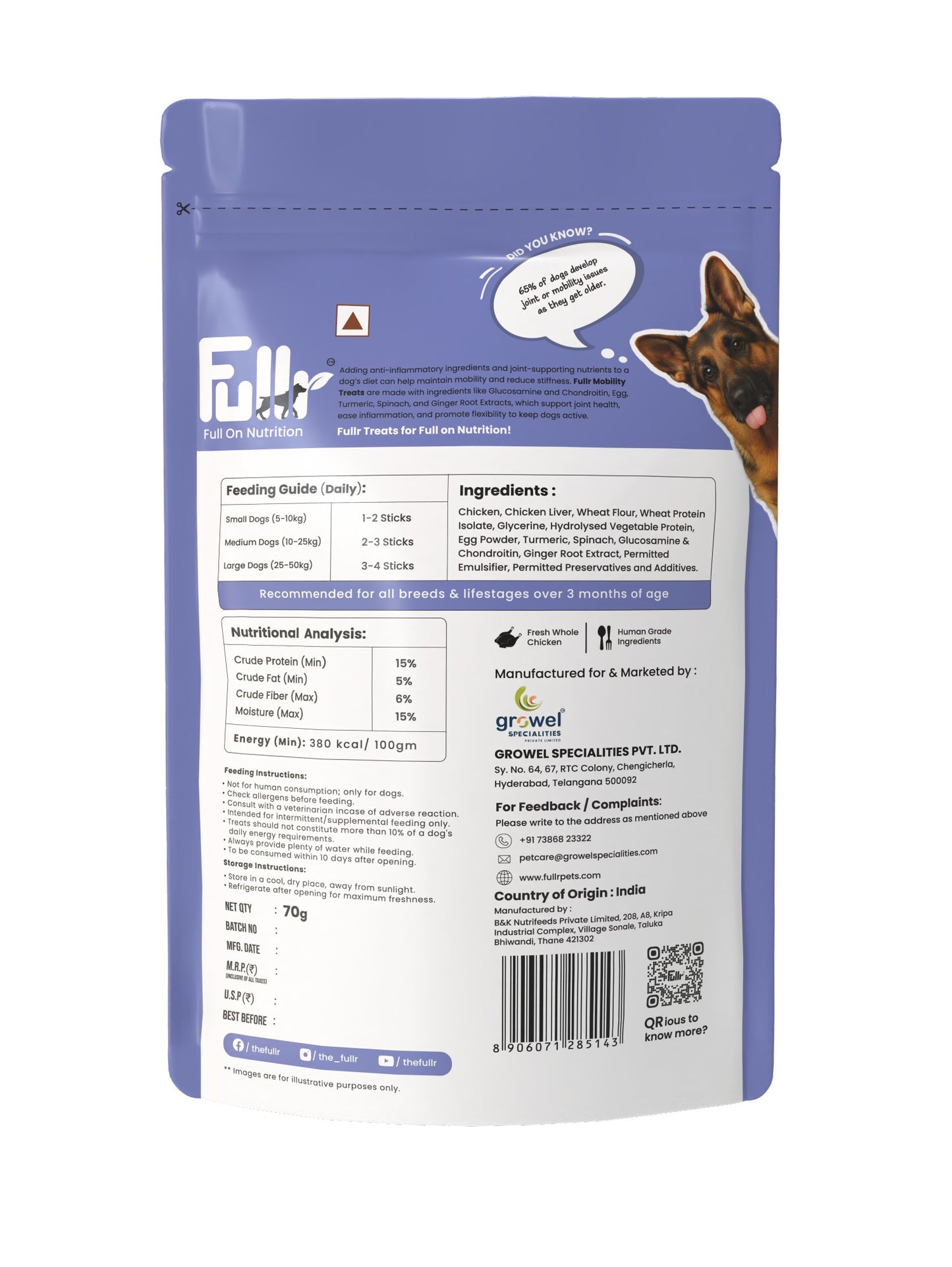 Fullr Mobility Support, Soft & Chewy Sticks for Dog
