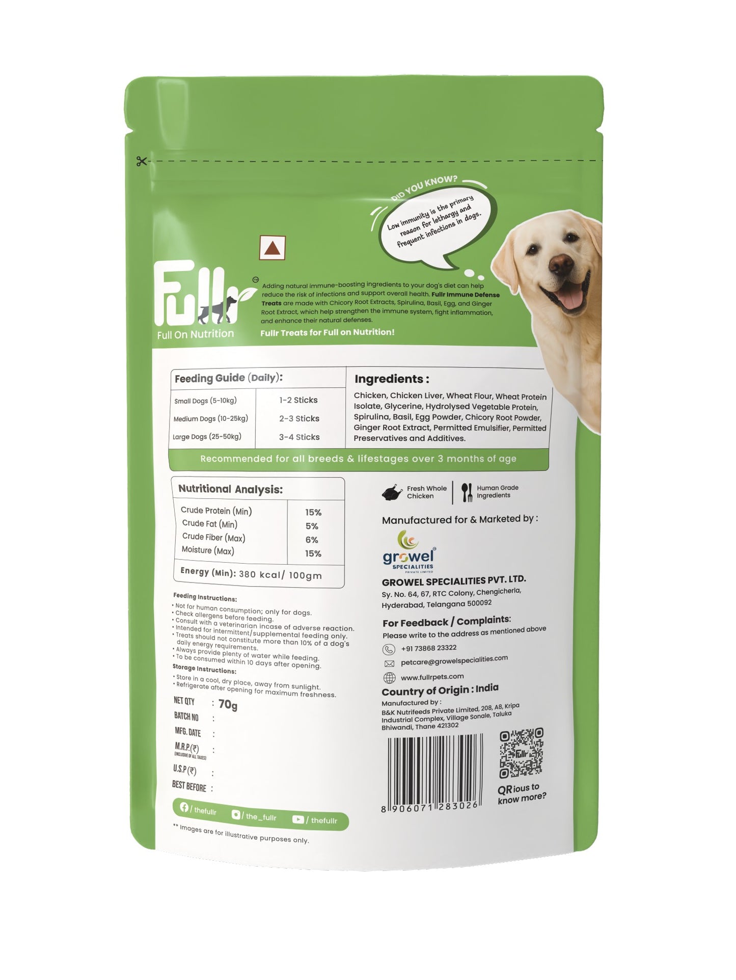 Fullr Immune Defense, Soft & Chewy Sticks for Dog - Fullr