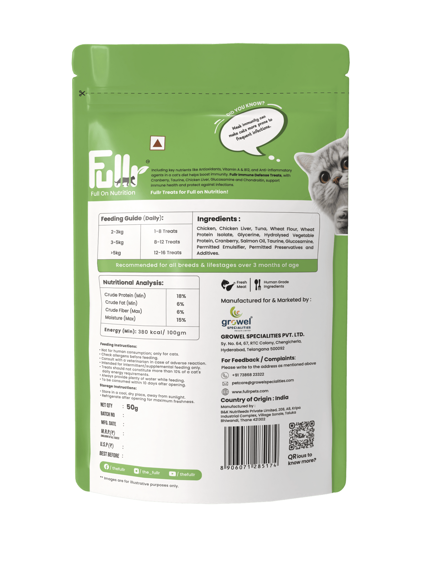 Fullr Immune Defense Soft & Chewy Cat Treats - Fullr