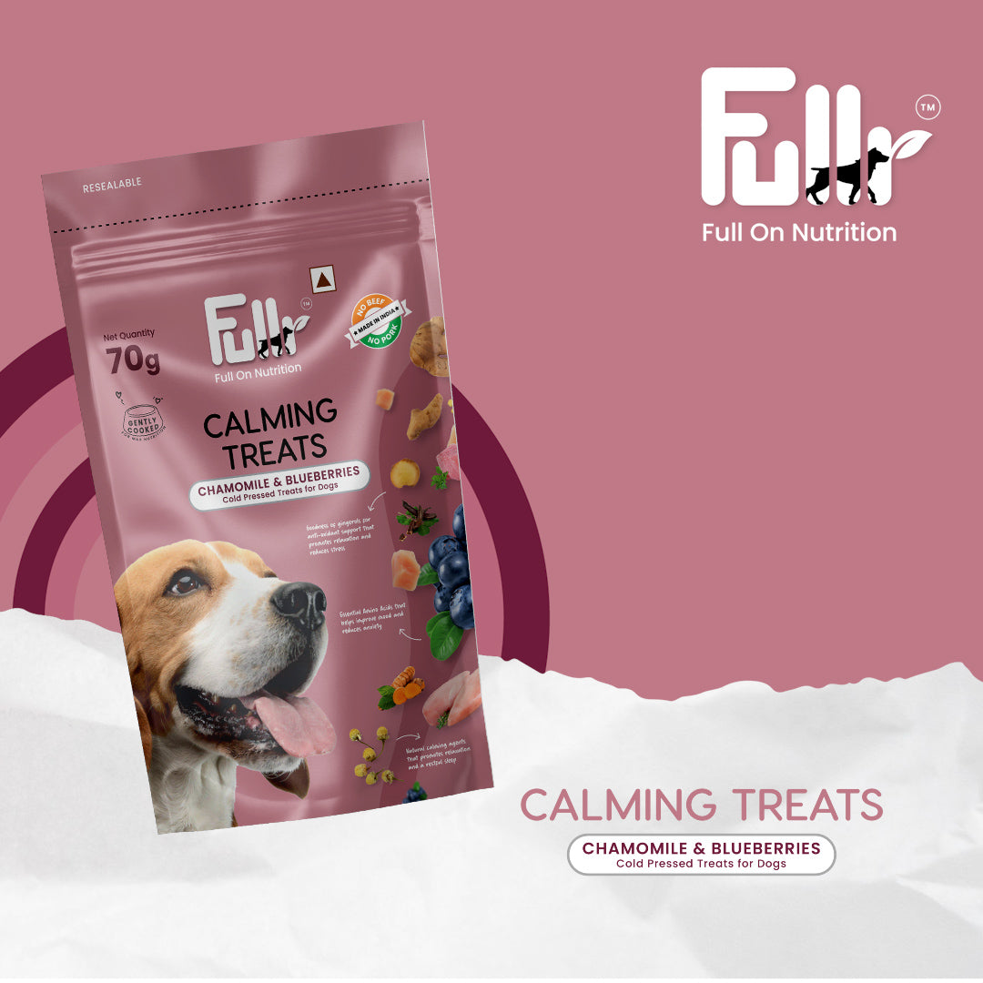 A video animation showing the Fullr Calming treats for dogs.
