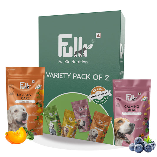 Fullr Healthy Dog Treats Pack of 2, Digestive Care + Calming Treat, Dog Biscuits for All Breeds