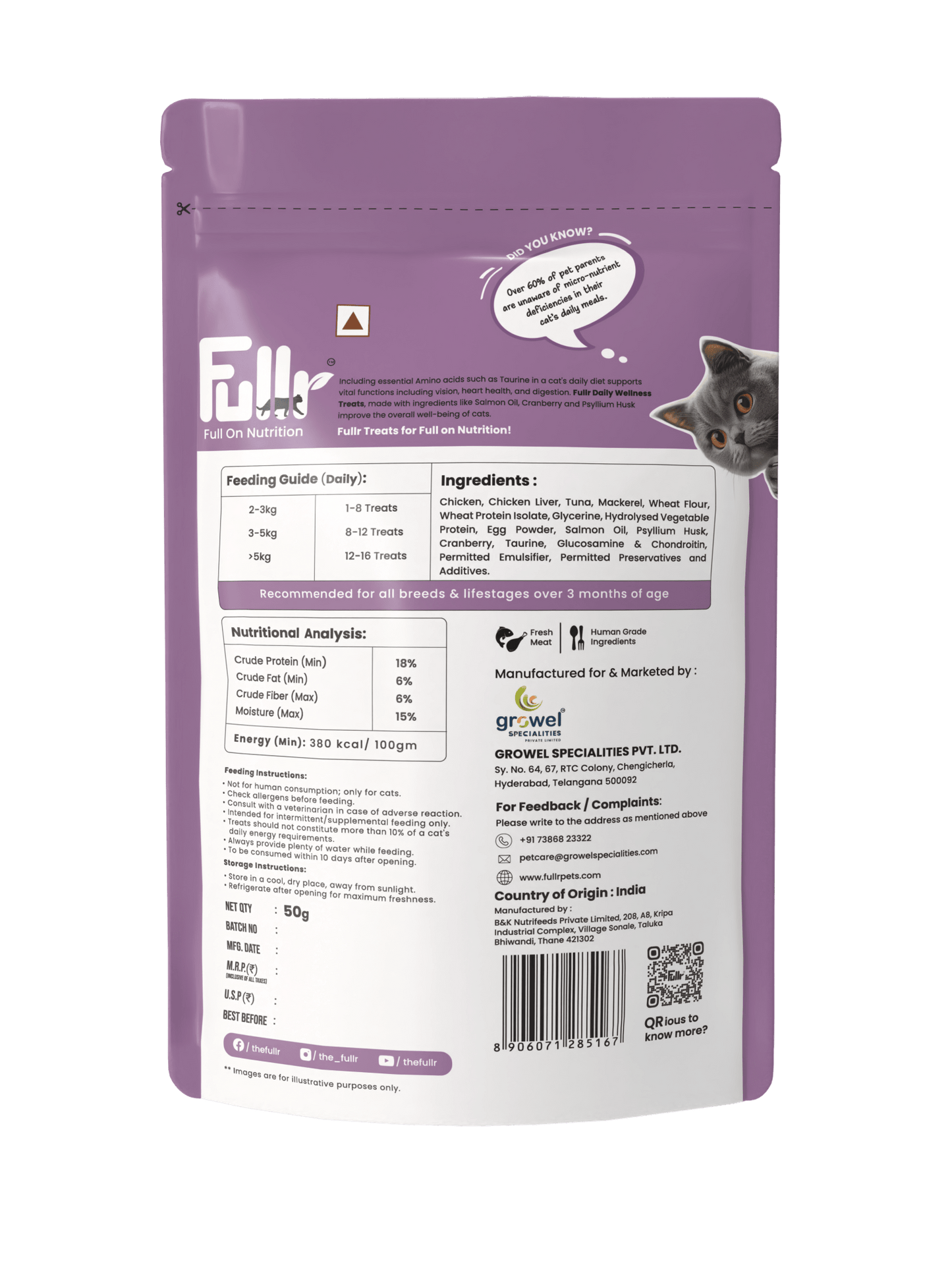 Fullr Daily Wellness Soft & Chewy Cat Treats - Fullr