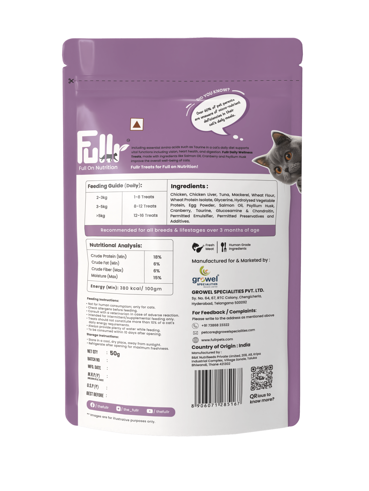 Fullr Daily Wellness Soft & Chewy Cat Treats - Fullr