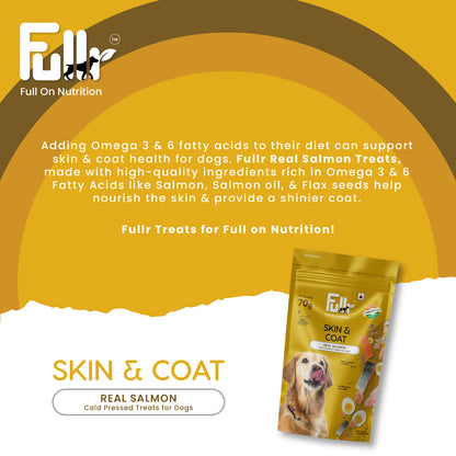 Information about ingredients in Fullr Skin & Coat treats for dogs that promotes healthy skin & coat.