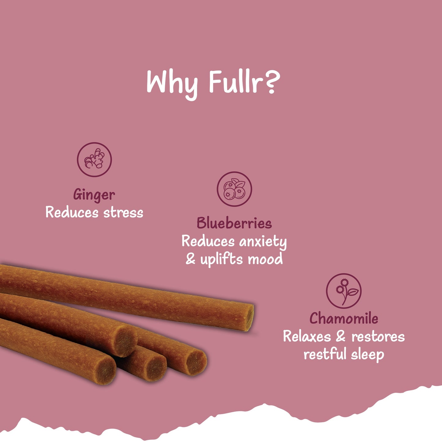Fullr Calming, Soft & Chewy Sticks for Dog