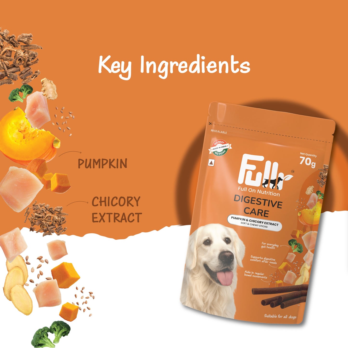Fullr Digestive Care, Soft & Chewy Sticks for Dog