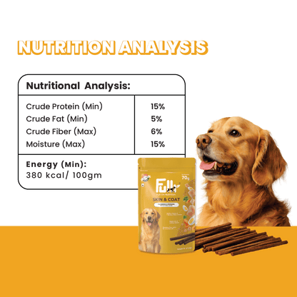 Fullr Skin & Coat, Soft & Chewy Sticks for Dog - Fullr