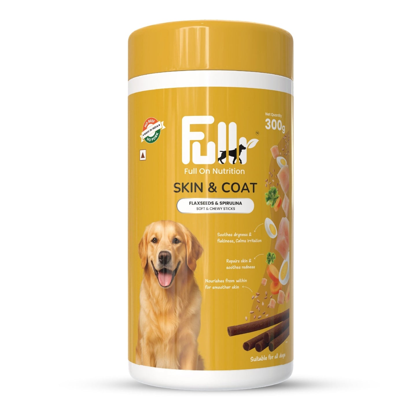 Fullr Skin & Coat, Soft & Chewy Sticks for Dog - Fullr