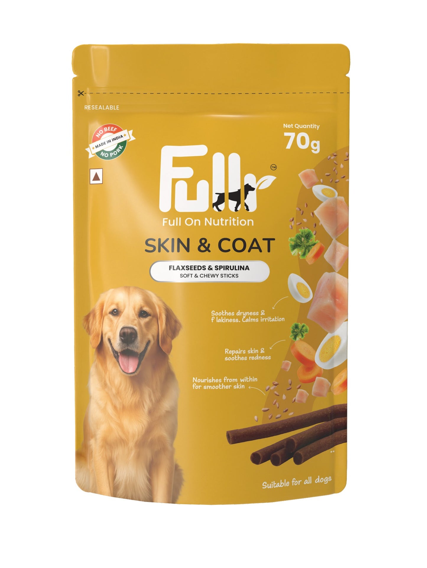 Fullr Skin & Coat, Soft & Chewy Sticks for Dog