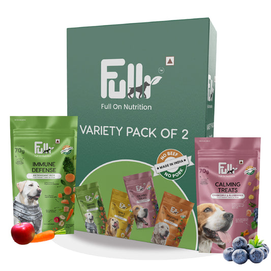 Fullr Healthy Dog Treats Pack of 2, Immune Defense + Calming Biscuits, Dog Biscuits for All Breeds