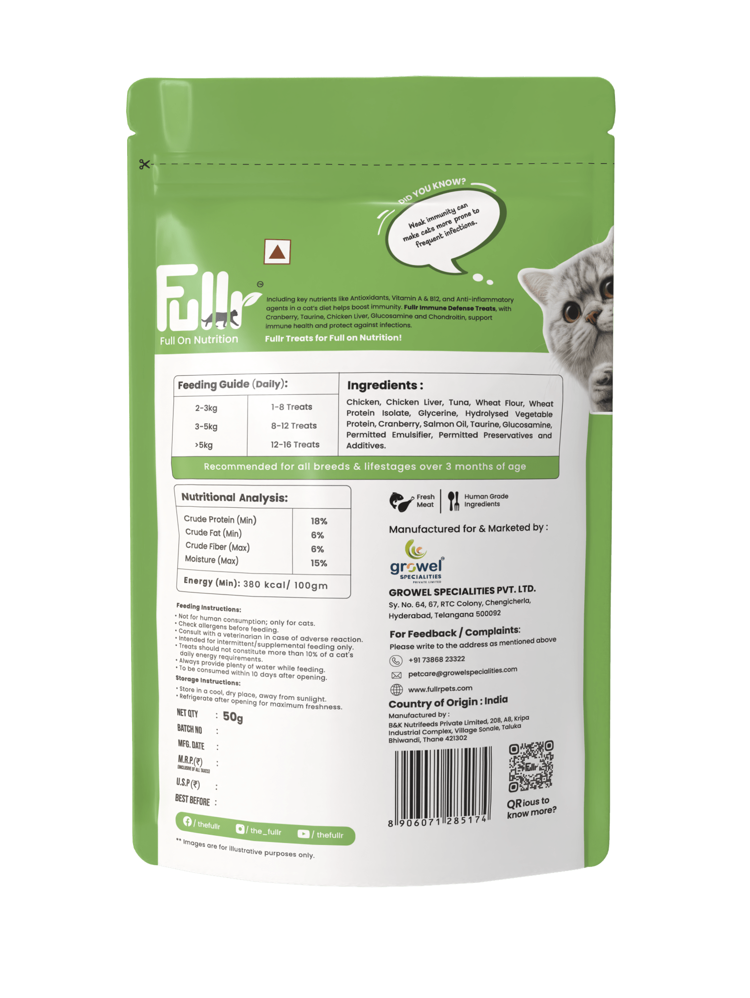 Fullr Immune Defense Soft & Chewy Cat Treats - Fullr
