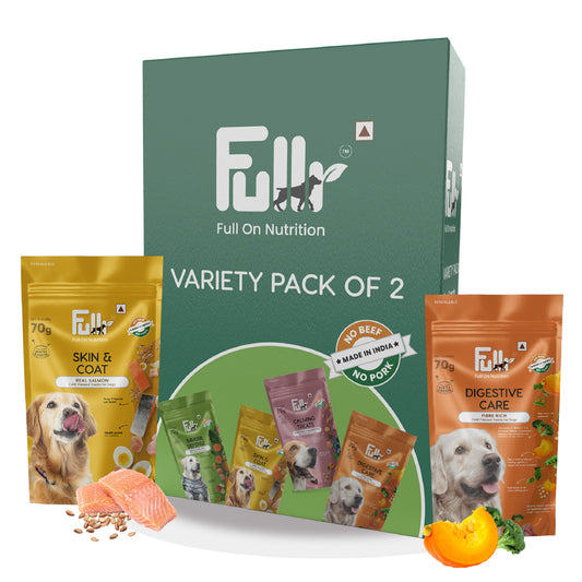 Fullr Healthy Dog Treats Pack of 2, Skin & Coat + Digestive Care, Dog Biscuits for All Breeds