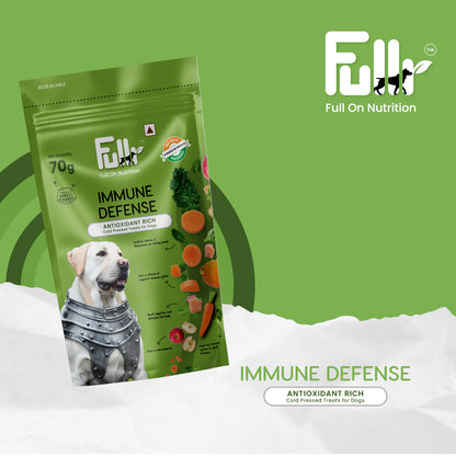 A video animation showing the Fullr Immune Defense treats for dogs. 